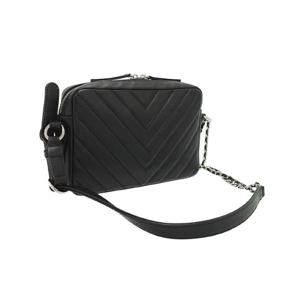Chanel V Stitch Coco Mark Chain Shoulder Bag Black - Picture 2 of 5